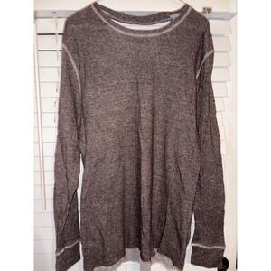 Reclaim Standard Fit Mens Thermal Knit Long Sleeve Shirt Gray Size L.